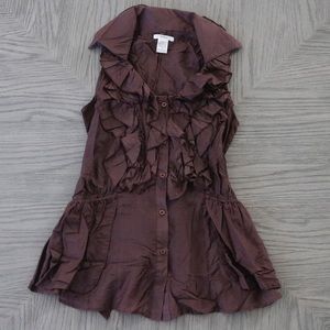 Esley Ruffled Sleeveless Blouse